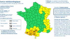 Carte vigilance météo france 31 mai 2013