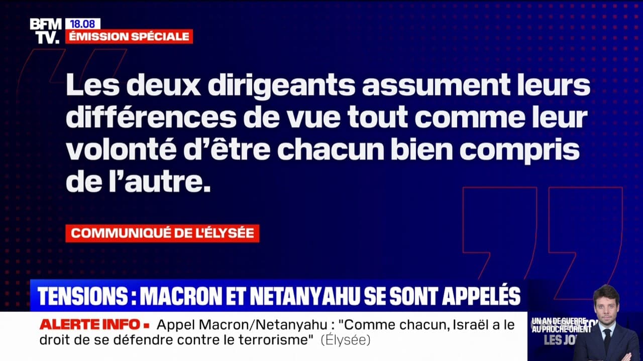 Arrête des livraisons d'armes à Israël pour la guerre à Gaza: Emmanuel Macron s'est entretenu avec Benjamin Netanyahu (1/1)