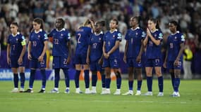 L'équipe de France lors de la séance de tirs au but en quart de finale de l'Euro, 19 juillet 2025