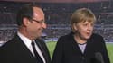 François Hollande et Angela Merkel à la mi-temps