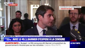 Menace de censure de Michel Barnier: "L'heure est grave, le quotidien immédiat des Français se joue cet après-midi", déclare Gabriel Attal