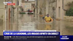 Inondations: la commune de Couthures-sur-Garonne complètement encerclée par les eaux