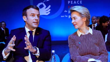 Emmanuel Macron et Ursula Von der Leyen au Forum sur la paix ce mardi
