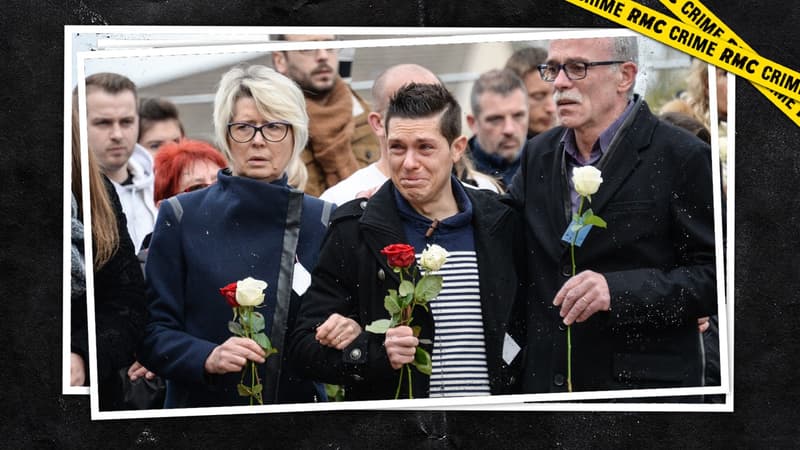 Jonathann Daval pendant la marche blanche pour Alexia
