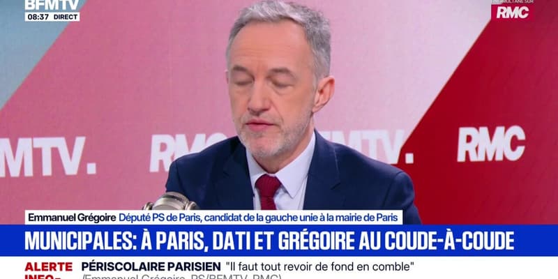 Emmanuel Grégoire, candidat de la gauche unie à la mairie de Paris, dénonce "le cynisme et l'opportunisme" de Sophia Chikirou