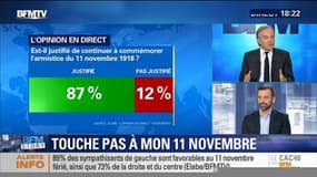 Sondage BFMTV: 87% des Français estiment qu'il faut continuer de commémorer l'armistice du 11 novembre 1918