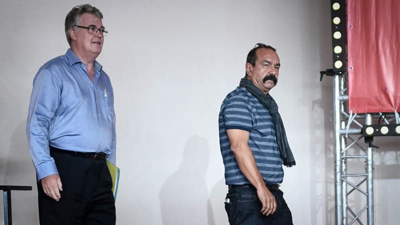 Le haut-commissaire aux Retraites, Jean-Paul Delevoye, et le numéro un de la CGT, Philippe Martinez, à la Fête de l'Humanité, le 14 septembre 2019