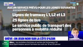 Côte d'Azur: un jeudi noir dans les transports en commun en raison de la grève