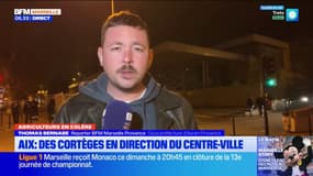 Colère des agriculteurs: des cortèges en direction du centre-ville d'Aix-en-Provence