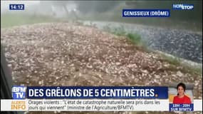 Dans la Drôme, des habitants surpris par la force du vent et la taille des grêlons 