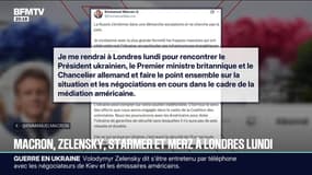 Guerre en Ukraine: Emmanuel Macron a déclaré sur X, qu'il se rendra à Londres ce lundi pour rencontrer le président ukrainien, le Premier ministre britannique et le Chancelier allemand