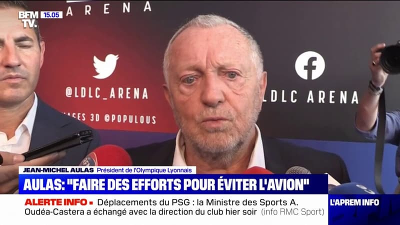 Déplacements du PSG: le président de l'Olympique Lyonnais Jean-Michel Aulas veut 