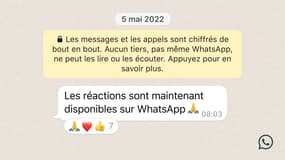 Une capture d'écran publiée sur le site de WhatsApp.