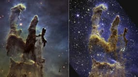 Les piliers de la création, capturés par le télescope James Webb.