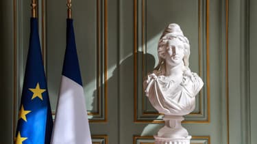 Un buste de Marianne, le 13 mars 2020 au ministère de l'Intérieur.