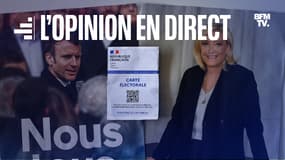 Des affiches d'Emmanuel Macron et Marine Le Pen pour l'élection présidentielle de 2022