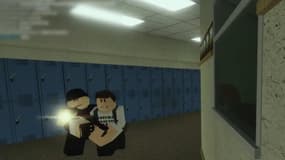 Capture d'écran de Carbine montrant deux joueurs habillés comme les vrais tueurs de Columbine. 