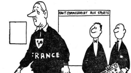 Dessin sur l'INSEP et le général De Gaulle en 1960