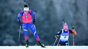 Lou Jeanmonnot sur l'individuel femmes de Ruhpolding en Allemagne, le 16 janvier 2025.