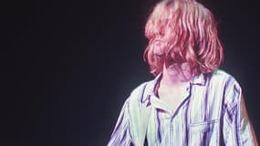 Kurt Cobain, en concert à Tokyo, en février 1992.
