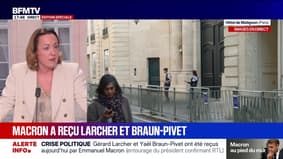 Emmanuel Macron a reçu Gérard Larcher et Yaël Braun-Pivet à l'Élysée 