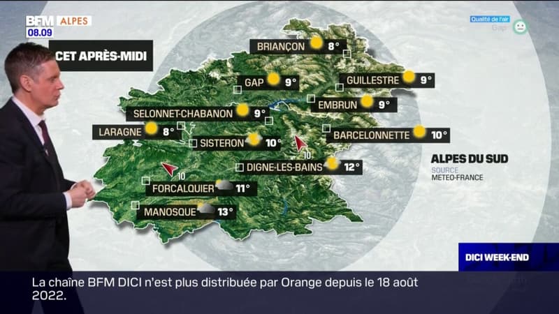 Météo Alpes du Sud: du soleil et des nuages, jusqu'à 9°C à Gap et 12°C à Digne-les-Bains