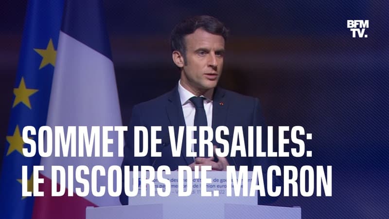 La prise de parole d'Emmanuel Macron à l'issue du sommet de Versailles en intégralité
