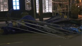 La structure en métal qui s'est effondrée lors des festivités de Noël dans le Calvados.