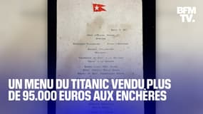 Titanic: Le menu d'un dîner de première classe vendu plus de 95.000 euros aux enchères 