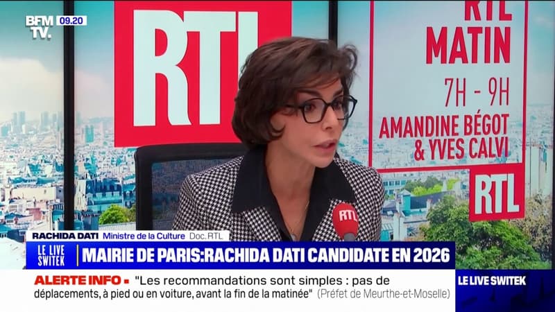 Rachida Dati annonce sa candidature à la maire de Paris en 2026