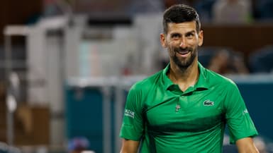 Novak Djokovic lors de la finale du Masters 1000 de Miami perdue contre Jakub Mensik (7-6, 7-6), le 30 mars 2025