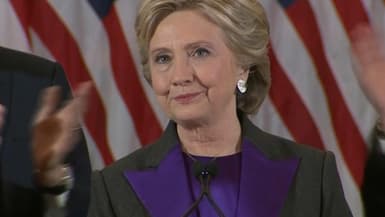 Hillary Clinton prononce un discours à New York au lendemain de sa défaite, mercredi 9 novembre 2016. 