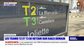 Marseille: la circulation des trams T2 et T3 reprend ce vendredi 10 avril rue de la République