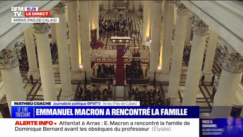 Obsèques de Dominique Bernard: Emmanuel et Brigitte Macron ont rencontré la famille avant la cérémonie