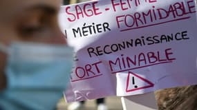 Dans une précédente manifestation de sages-femmes, à Paris, le 24 février 2021