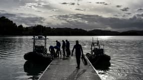 Des recherches au lac d'Aiguebelette le 11 septembre 2017 pour retrouver la petite Maëlys