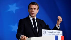 Emmanuel Macron en conférence de presse à Bruxelles le 18 octobre 2019 (Photo d'illustration).