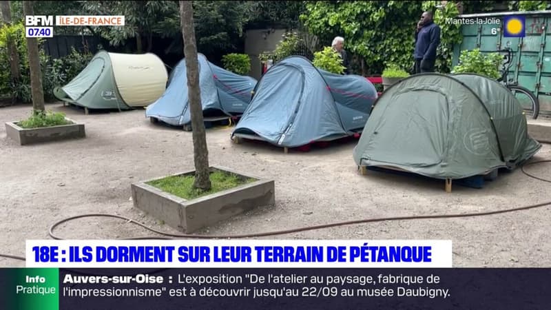Paris: des licenciés d'un club de pétanque dorment sur leur terrain pour le...
