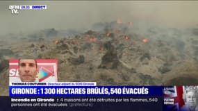 Incendie en Gironde: "1.300 hectares ont été détruits dans le secteur de Saumos et Sainte-Hélène"