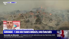 Incendie en Gironde: "1.300 hectares ont été détruits dans le secteur de Saumos et Sainte-Hélène"