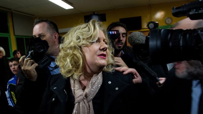 La candidate du Front national Sophie Montel pour la législative partielle dans le Doubs le 8 février 2015.