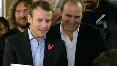 Emmanuel macron et Xavier Niel lors de l'inauguration de l'Ecole 42