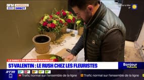 Marseille: le traditionnel rush des fleuristes pour la Saint-Valentin