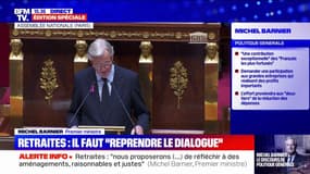 Retraites: Michel Barnier appelle à "reprendre le dialogue"