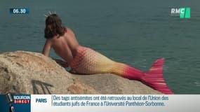 "L'homme triton et sa queue en silicone" a beaucoup fait rire l'équipe de "Bourdin Direct"