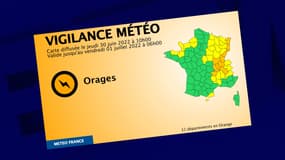 Onze départements sont placés en vigilance orange aux orages.