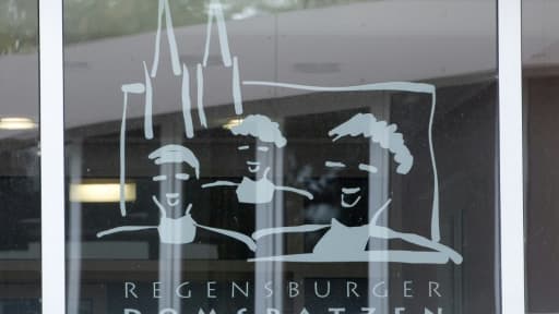 Logo du chœur des "Regensburger Domspatzen" ("les Moineaux de la cathédrale de Ratisbonne"), dans le sud de l'Allemagne, le 12 octobre 2016