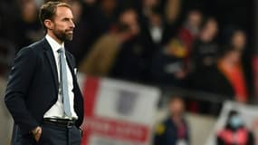 L'entraîneur des Trois Lions Gareth Southgate pas rassuré par son équipe face à la Hongrie à Wembley, le 12 octobre 2021 