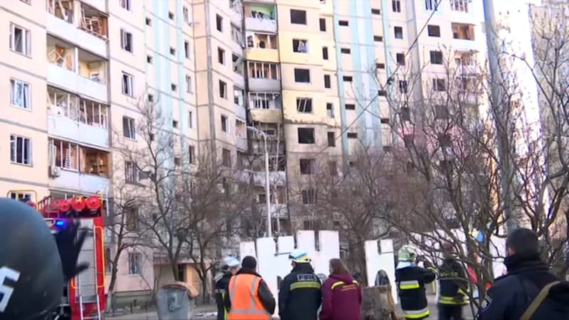 Ukraine: au moins cinq blessés dans l'explosion d'un obus devant un immeuble d'habitation à Kiev