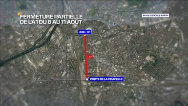 L'autoroute A1 va être partiellement fermée une partie de la semaine en raison de travaux pour les JO de Paris 2024.
